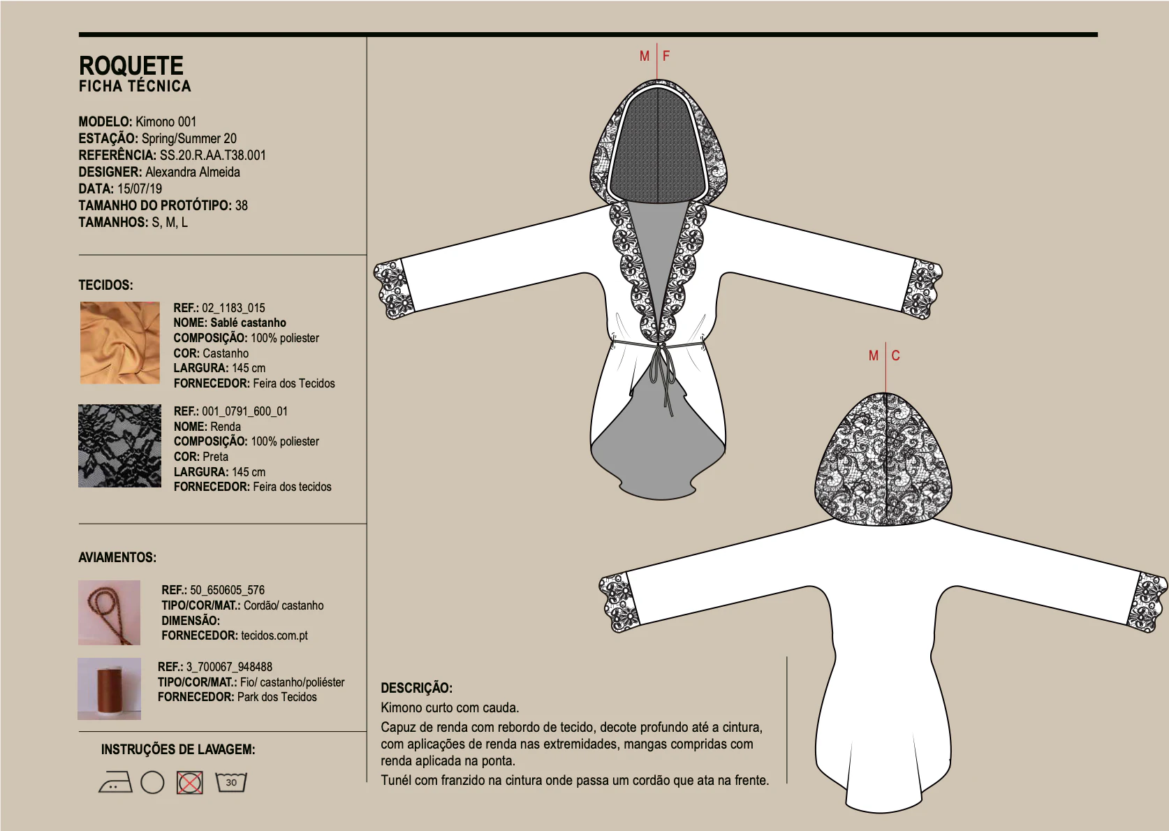 Ficha técnica Kimono 001